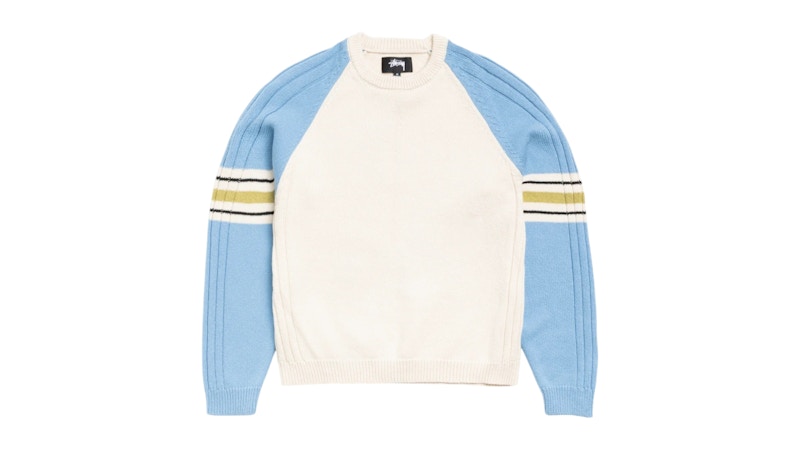 Stussy Stripe Raglan Crew Blauw
