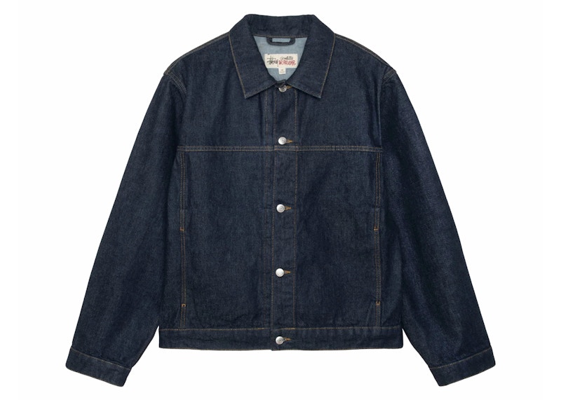 Stussy Trucker Jacket Rinsed Printed Indigo