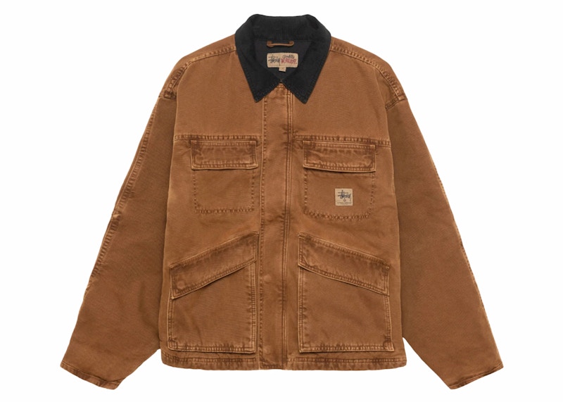 Stussy Washed Canvas Shop Jacket Bronze Bruin