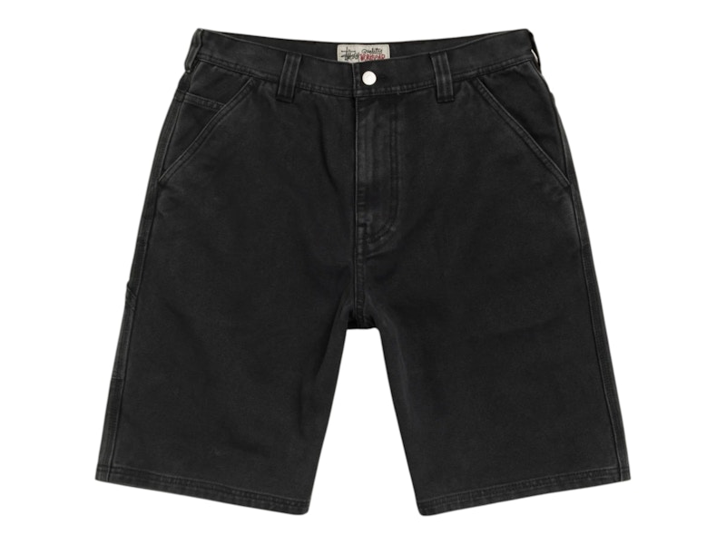 Stussy Washed Canvas Work Short Zwart
