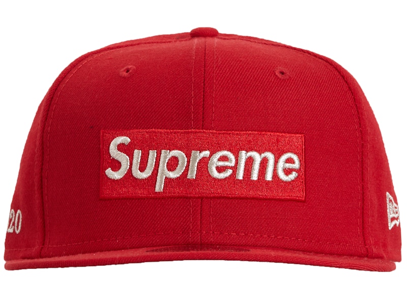 Supreme $1M Metallic Box Logo New Era Rood