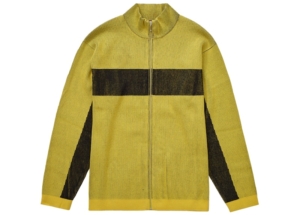 Supreme 2-Tone Ribbed Zip Up Sweater Geel