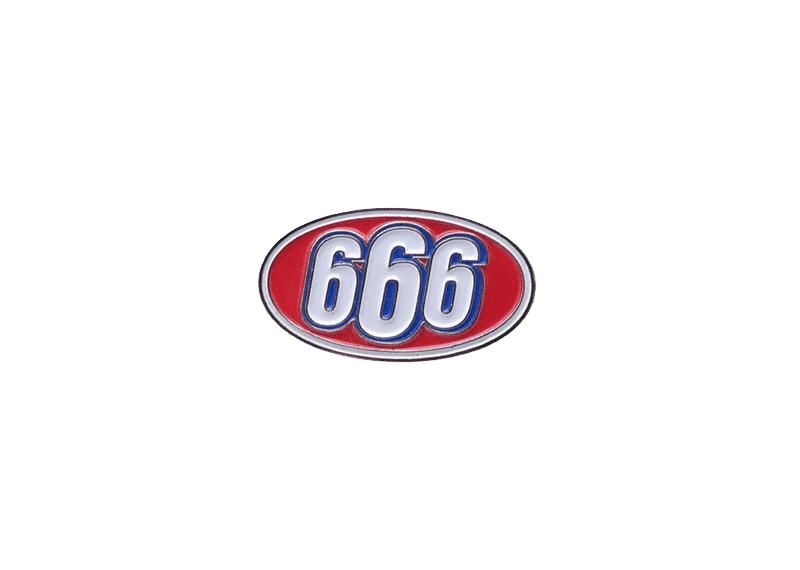 Supreme 666 Oval Pin Zilver