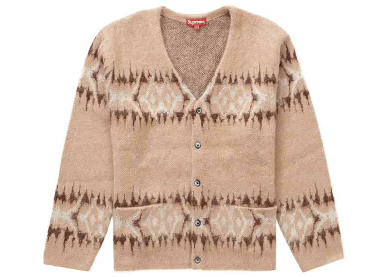 Supreme Abstract Stripe Cardigan Light Bruin