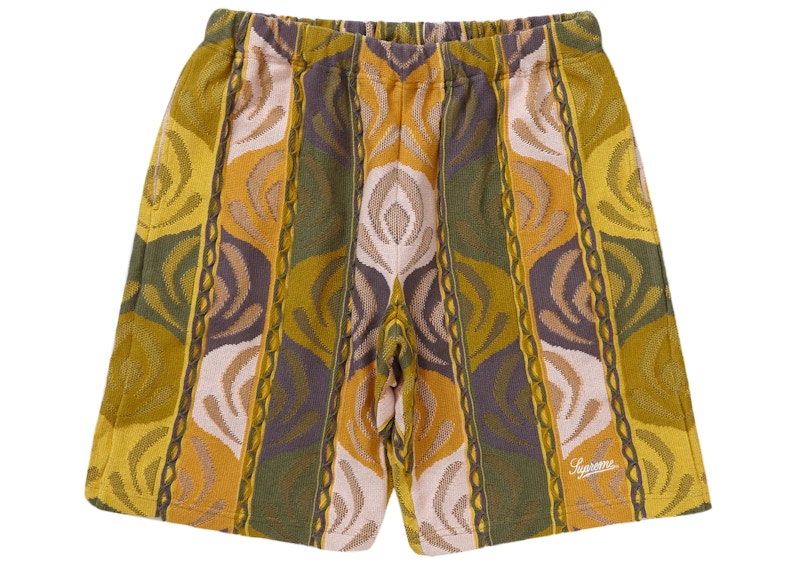 Supreme Abstract Textured Knit Short Dark Olijf
