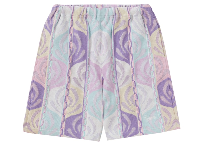 Supreme Abstract Textured Knit Short Pale Blauw
