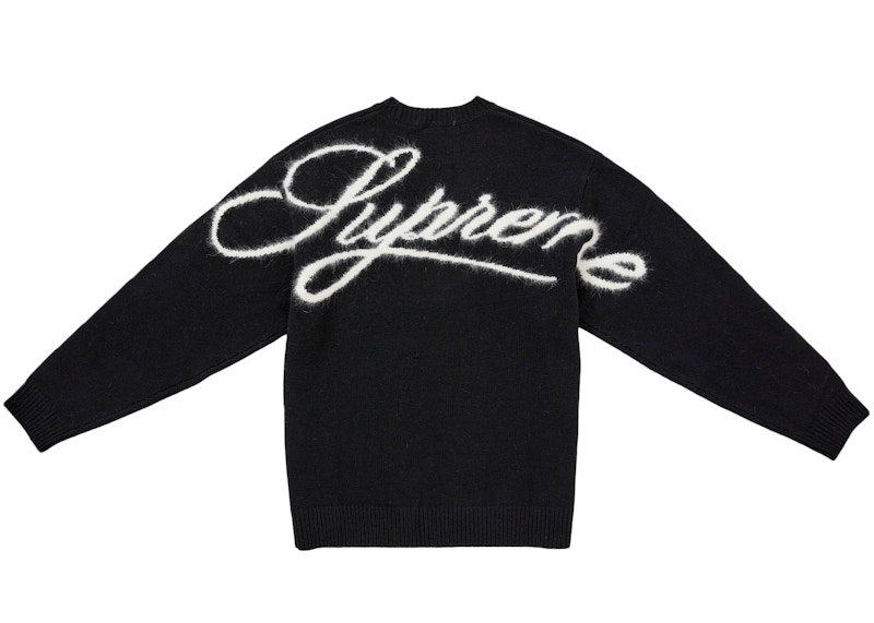 Supreme Angora Script Sweater Zwart