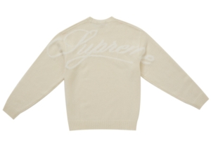 Supreme Angora Script Sweater Ivory Wit