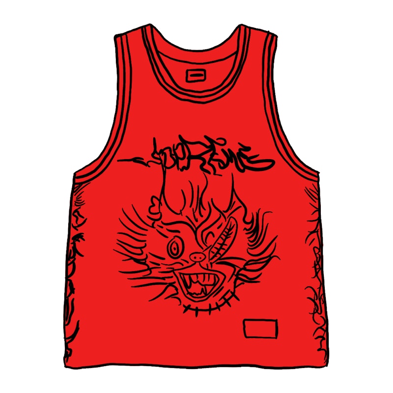 Supreme Animal Basketball Jersey Rood
