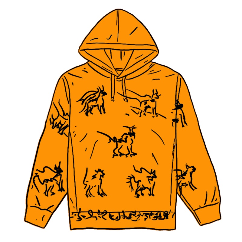 Supreme Animals Hooded Sweatshirt Goud