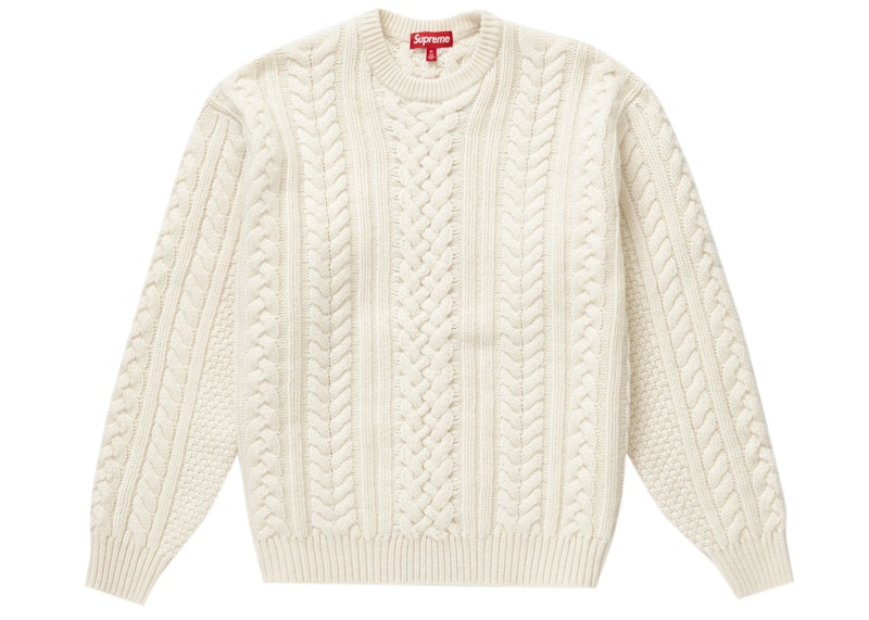 Supreme Appliqué Cable Knit Sweater Ivory Wit