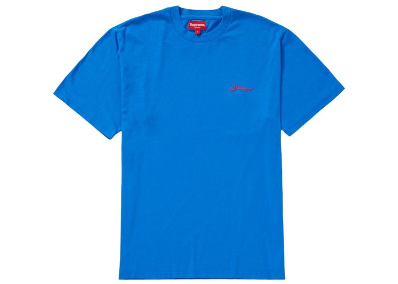 Supreme Arabic Logo Washed Tee Blauw