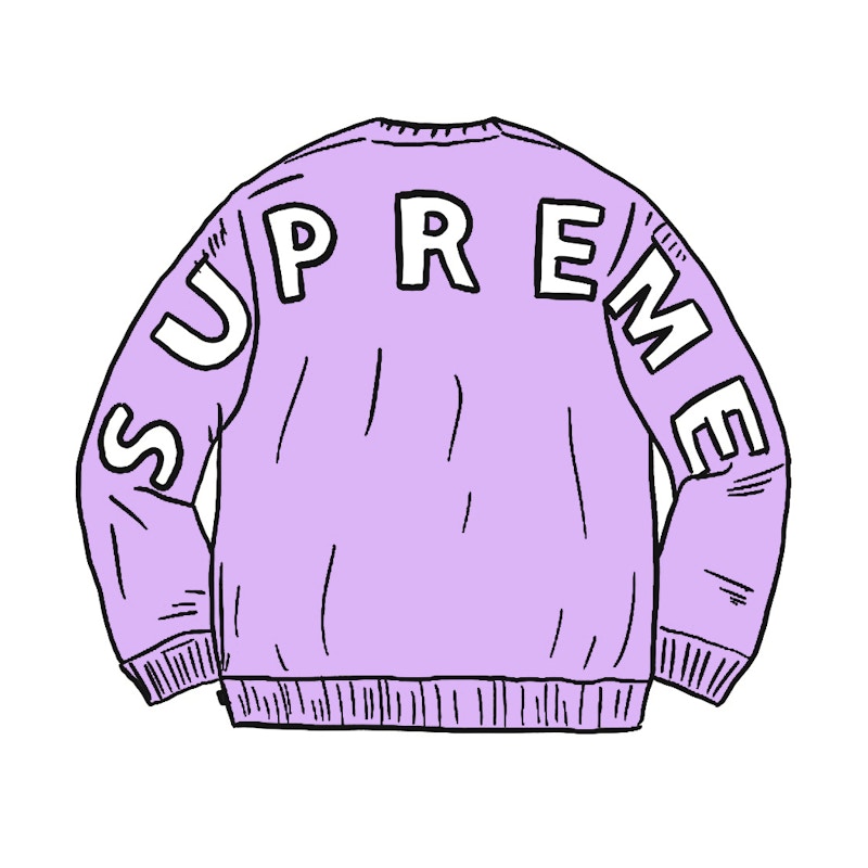 Supreme Back Logo Sweater Lilac