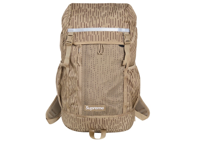 Supreme Logo Backpack Tan Raindrop