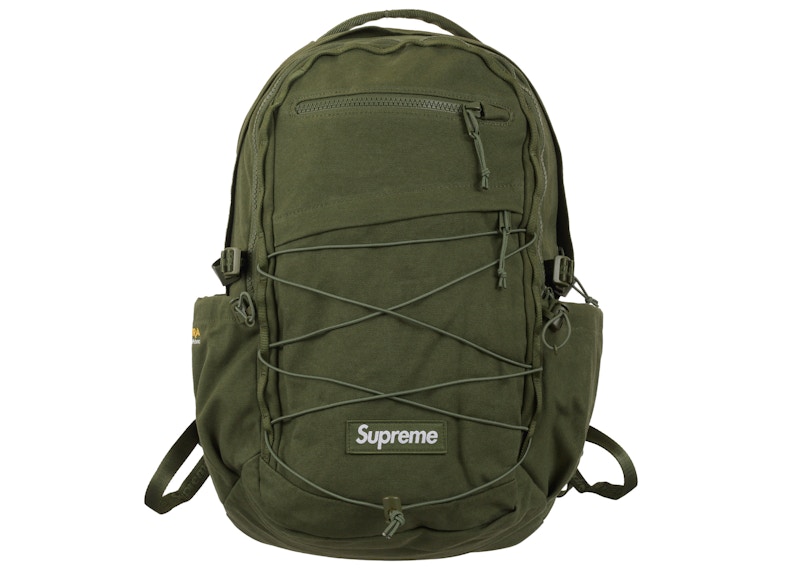 Supreme Logo Backpack Olijf