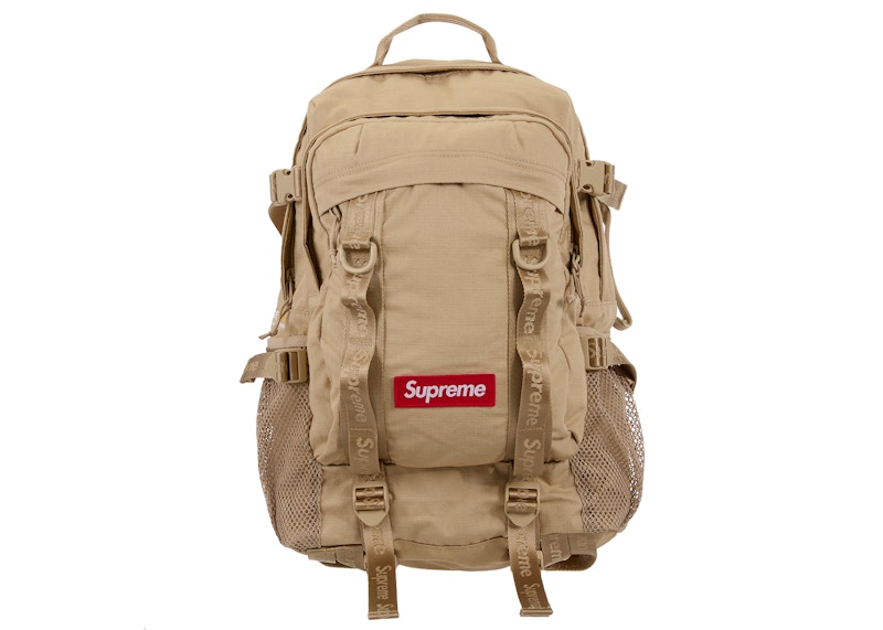 Supreme Logo Backpack Tan