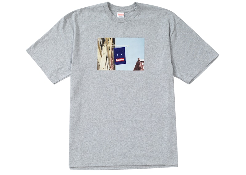 Supreme Banner Tee Heather Grijs