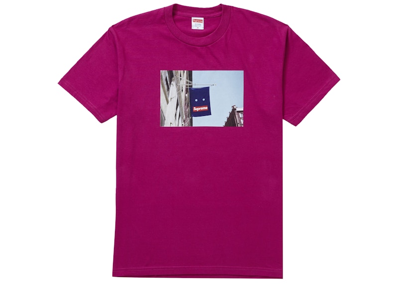 Supreme Banner Tee Magenta Roze