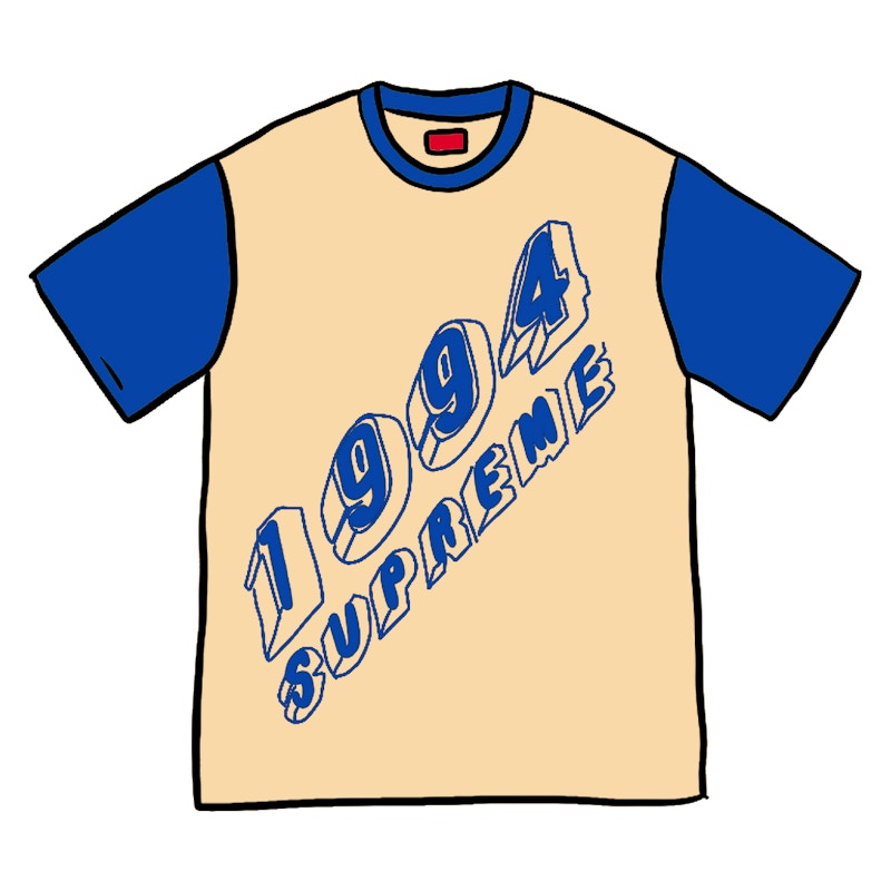 Supreme Bevel Text Ringer Tee Light Geel