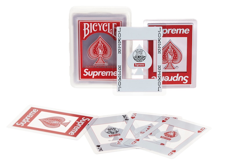 Supreme Bicycle Clear Playing Cards Rood