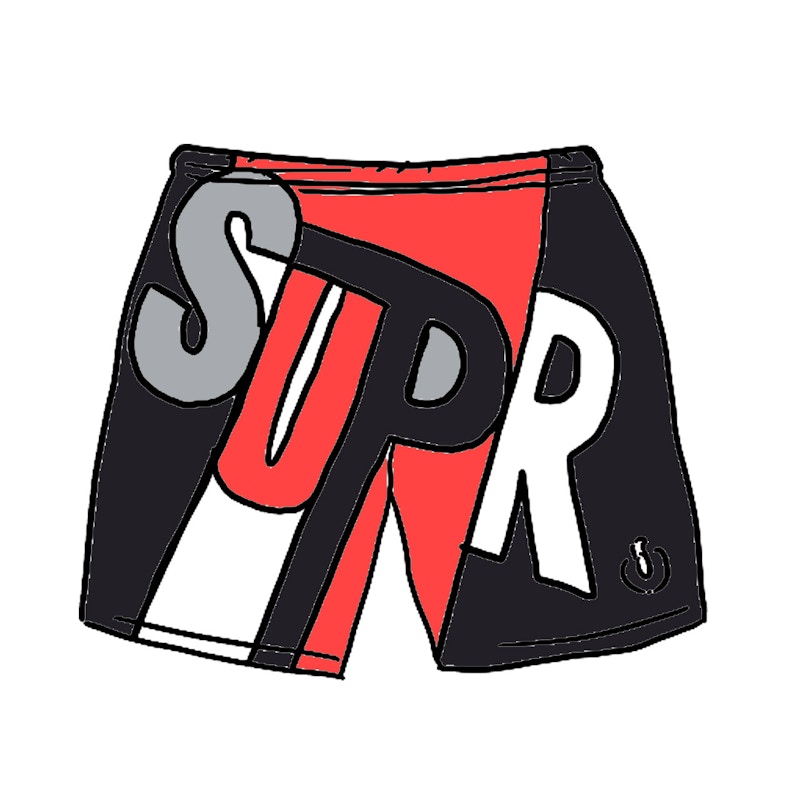 Supreme Big Letter Water Short Zwart