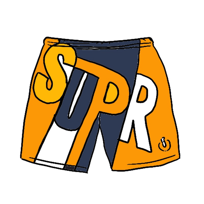 Supreme Big Letter Water Short Dark Oranje