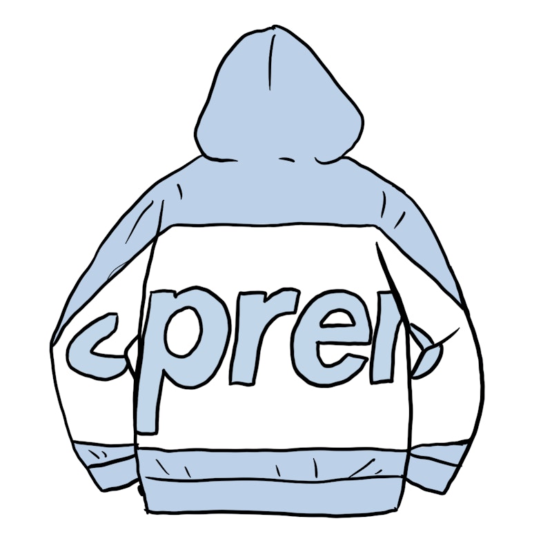 Supreme Big Logo Hooded Sweatshirt Light Blauw
