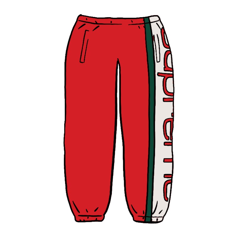 Supreme Big Logo Paneled Sweatpant Rood