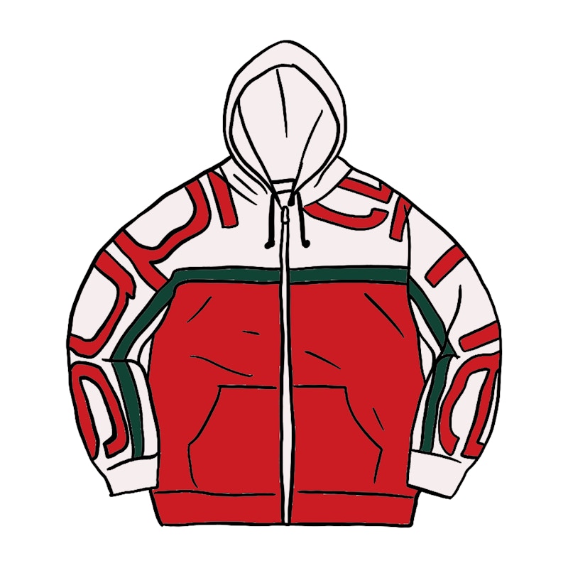 Supreme Big Logo Paneled Zip Up Rood