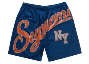 Supreme Big Script Mesh Short Blauw