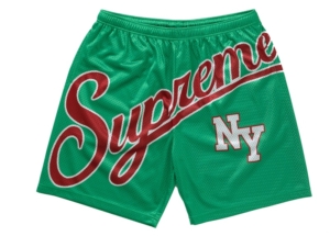 Supreme Big Script Mesh Short Groen