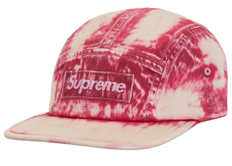 Supreme Bleached Chino Camp Cap Rood
