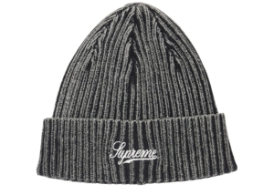 Supreme Bleached Rib Beanie Zwart