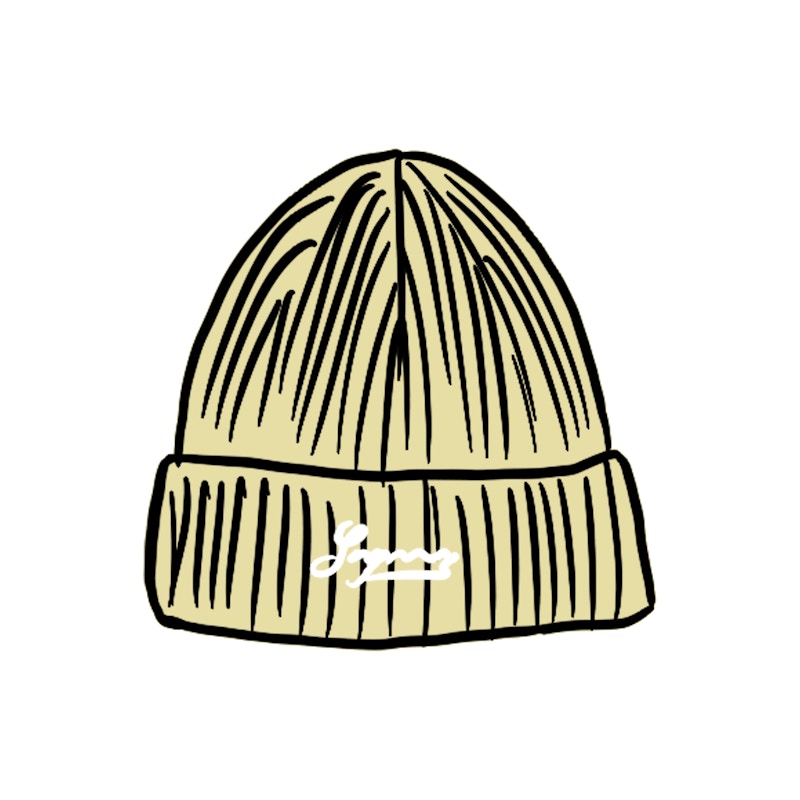 Supreme Bleached Rib Beanie Geel