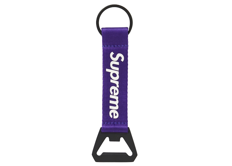 Supreme Bottle Opener Webbing Keychain Paars