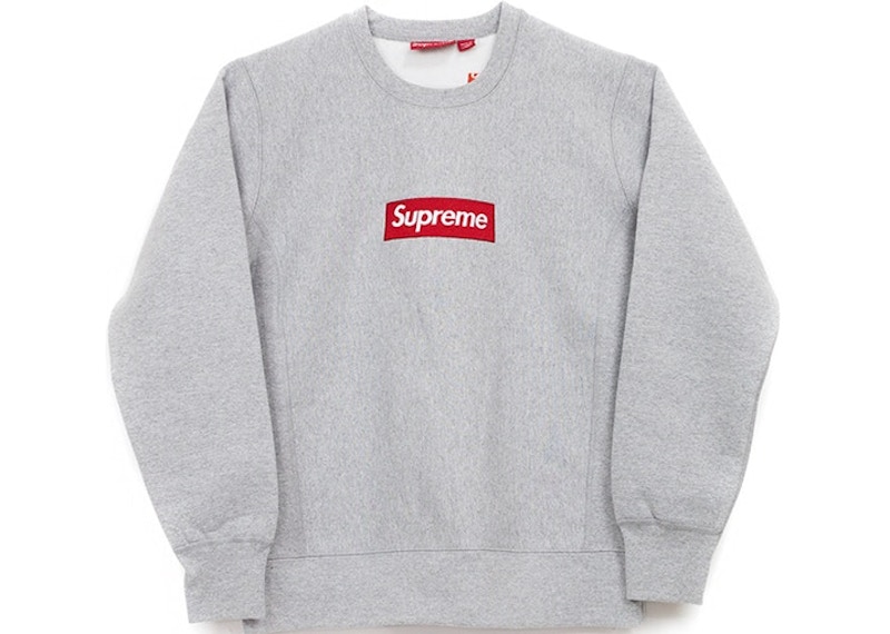 Supreme Box Logo Crewneck Heather Grijs