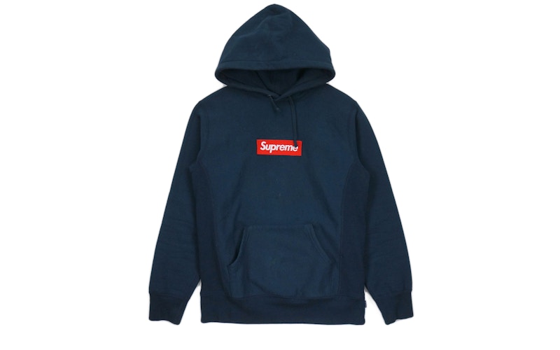 Supreme Box Logo Hooded Sweatshirt Blauw