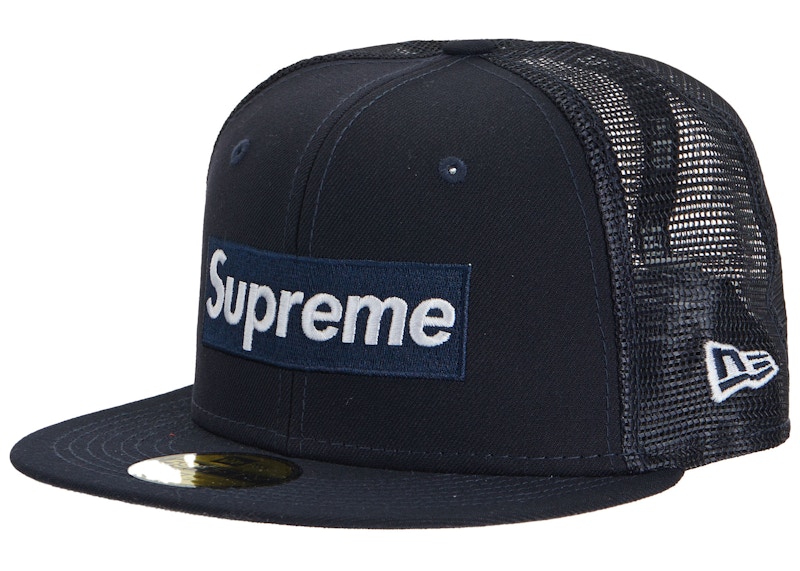 Supreme Box Logo Mesh Back New Era Blauw