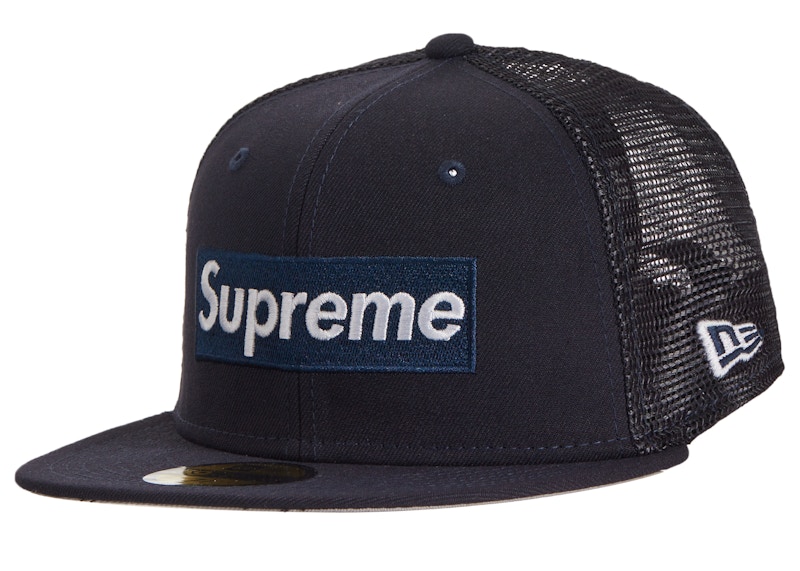 Supreme Box Logo Mesh Back New Era Hat Blauw