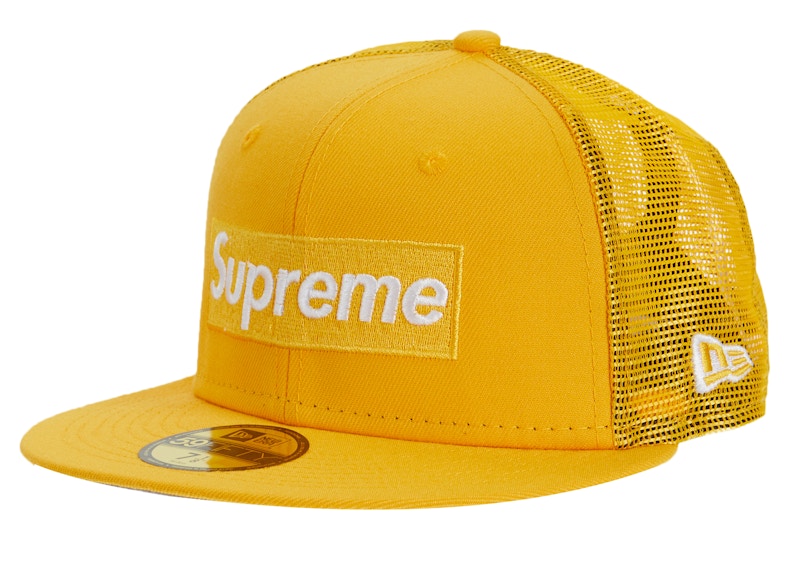 Supreme Box Logo Mesh Back New Era Geel