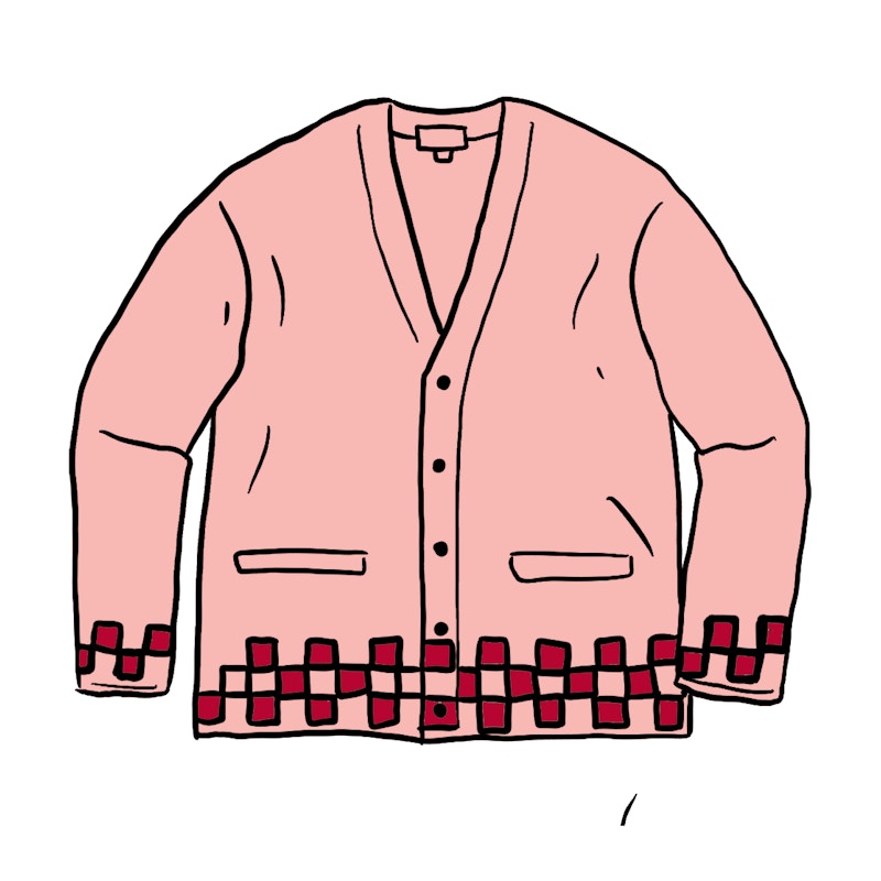 Supreme Brushed Checkerboard Cardigan Roze