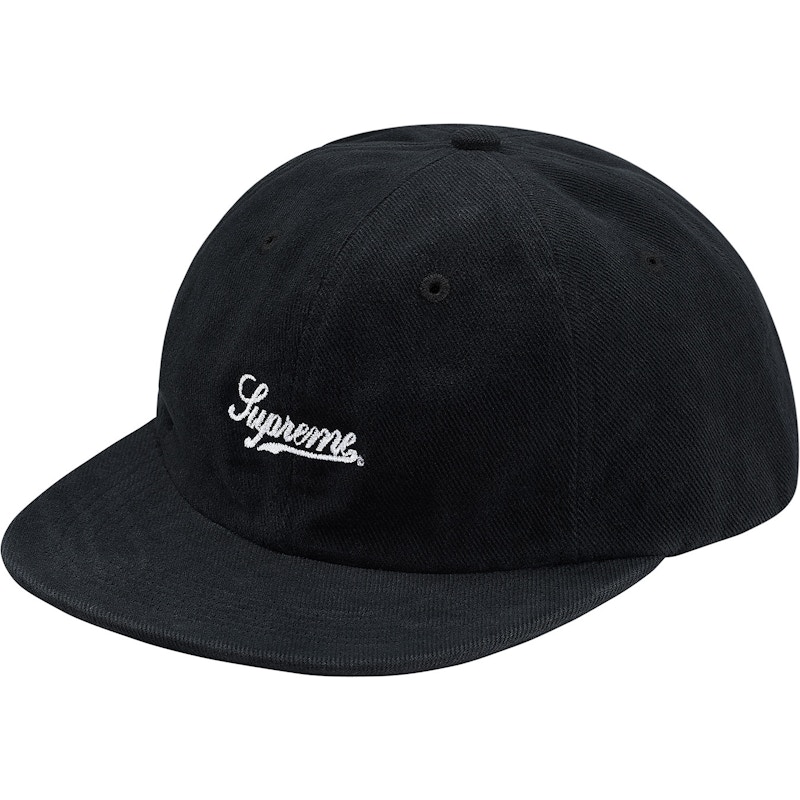 Supreme Brushed Twill Script 6-Panel Zwart