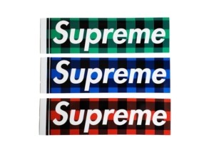 Supreme Buffalo Plaid Box Logo Sticker Set