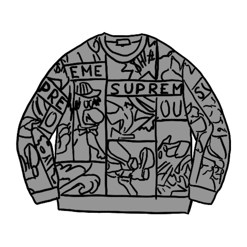 Supreme Cartoon Sweater Zwart