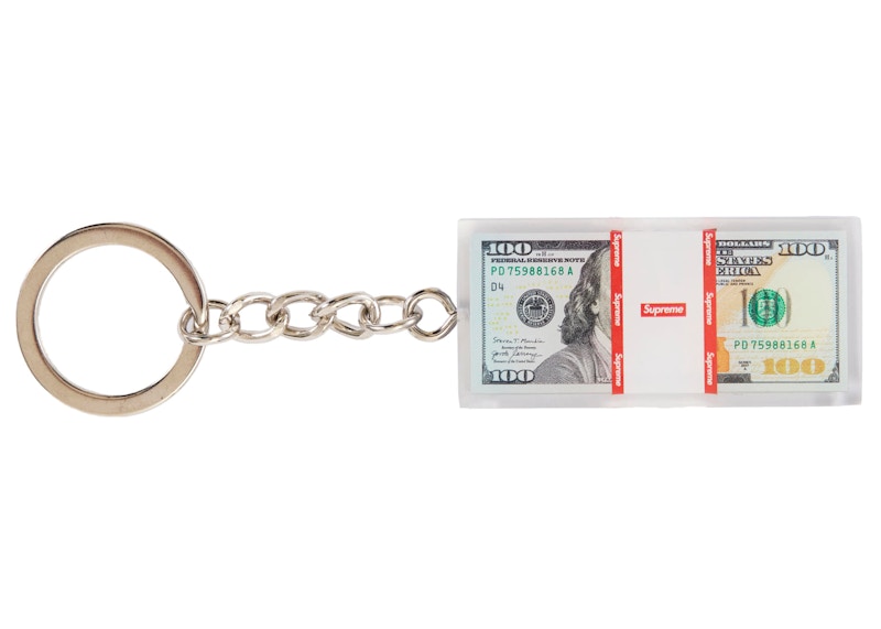 Supreme Cash Paperweight Keychain Clear