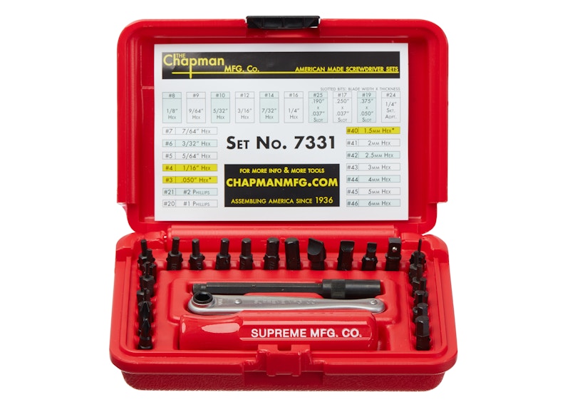 Supreme Chapman Screwdriver Set Rood