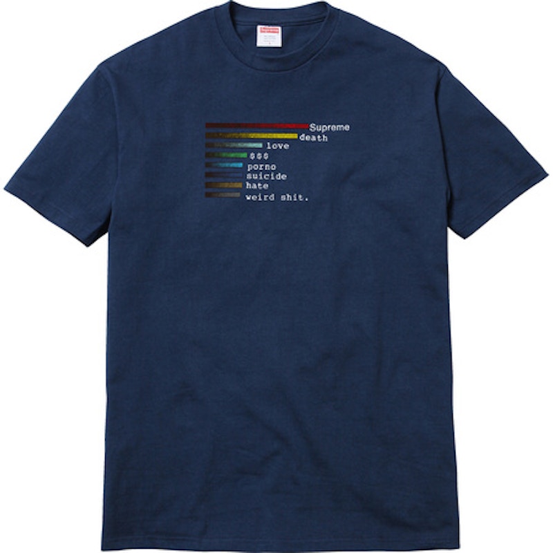 Supreme Chart Tee Blauw