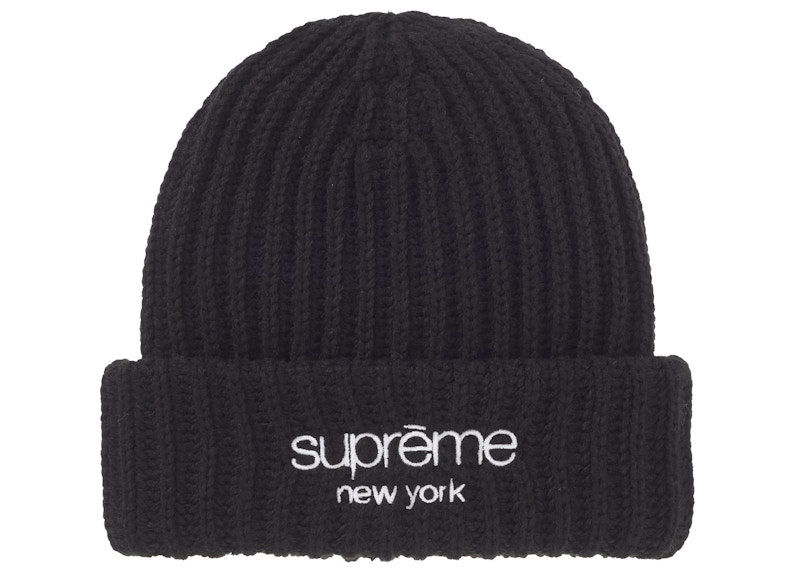 Supreme Chunky Rib Classic Logo Beanie Zwart