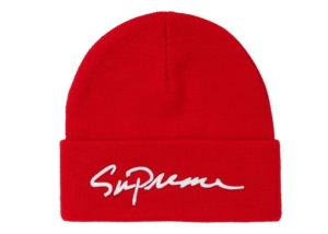 Supreme Classic Script Beanie Rood