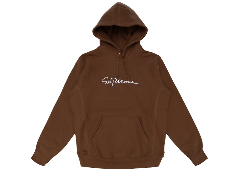 Supreme Classic Script Hooded Sweatshirt Bruin